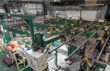 Транспортная система участка обработки концов труб с комплексом маркировки, взвешивания и измерения длины